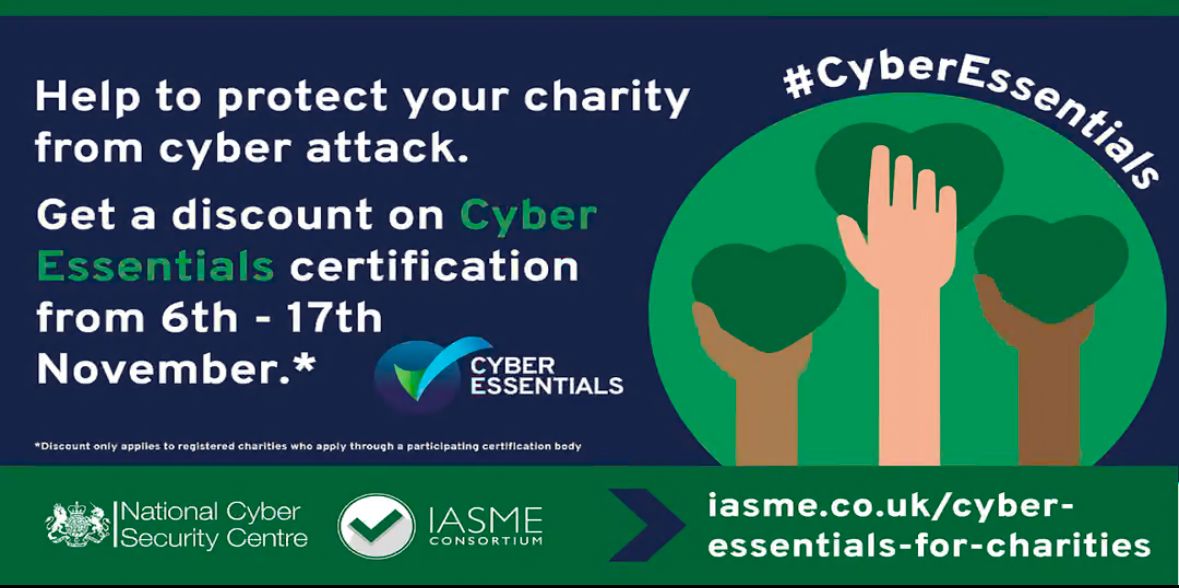Cover to Charity Cyber Essentials Awareness Fortnight 6th - 17th November 2023